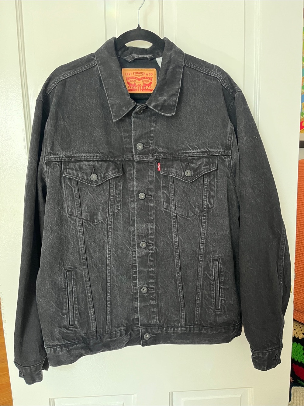 Levi's Washed Black Denim Trucker Jacket - Men's